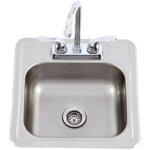 LION 15 × 15 STAINLESS STEEL OUTDOOR SINK WITH FAUCET