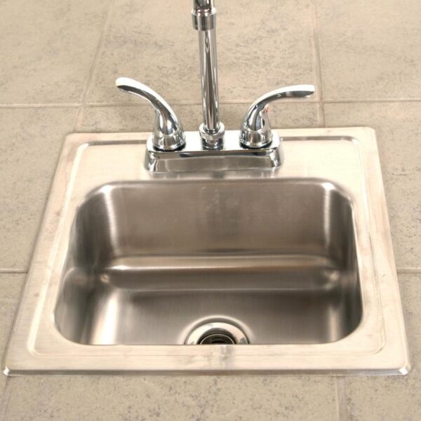 LION 15 × 15 STAINLESS STEEL OUTDOOR SINK WITH FAUCET_2